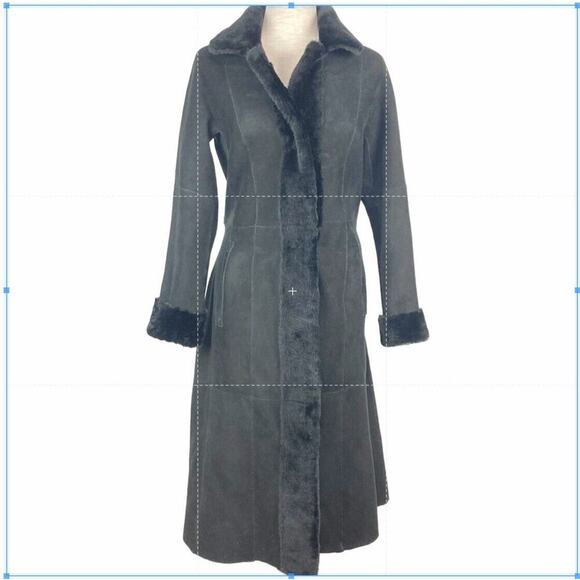HiSO Canada Genuine Sherpa Sheepskin/Fur Reversible Coat with Belt - $3,500. - Picture 1 of 15